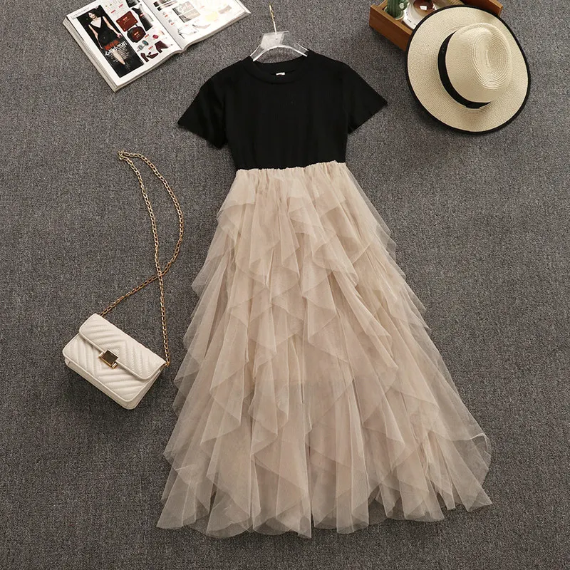 New Fashion Summer Super Fairy Mesh Splice Short Sleeved T-shirt Dress Fairy Student Girls Gauze Ball Gown Dresses
New Fashion Summer Super Fairy Mesh Splice Short Sleeved T-shirt Dress Fairy Student Girls Gauze Ball Gown Dresses