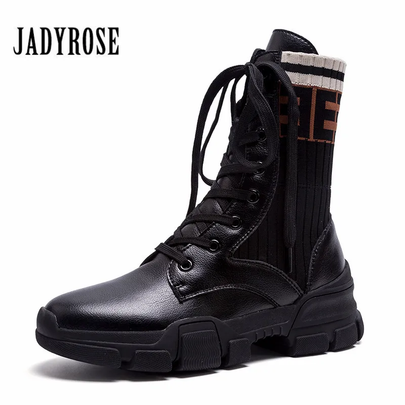 Jady Rose Elastic Sock Boot Women Platform Knitting Ankle Boots Lace Up Casual Shoes Woman Creepers Black Slim Fit Riding Boots
Jady Rose Elastic Sock Boot Women Platform Knitting Ankle Boots Lace Up Casual Shoes Woman Creepers Black Slim Fit Riding Boots