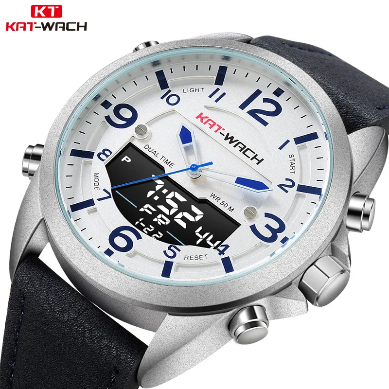 KAT-WACH Fashion Waterproof Men Sport Watches Mens LED Analog Digital Watch Army Military Leather Quartz Watch Relogio Masculino
KAT-WACH Fashion Waterproof Men Sport Watches Mens LED Analog Digital Watch Army Military Leather Quartz Watch Relogio Masculino