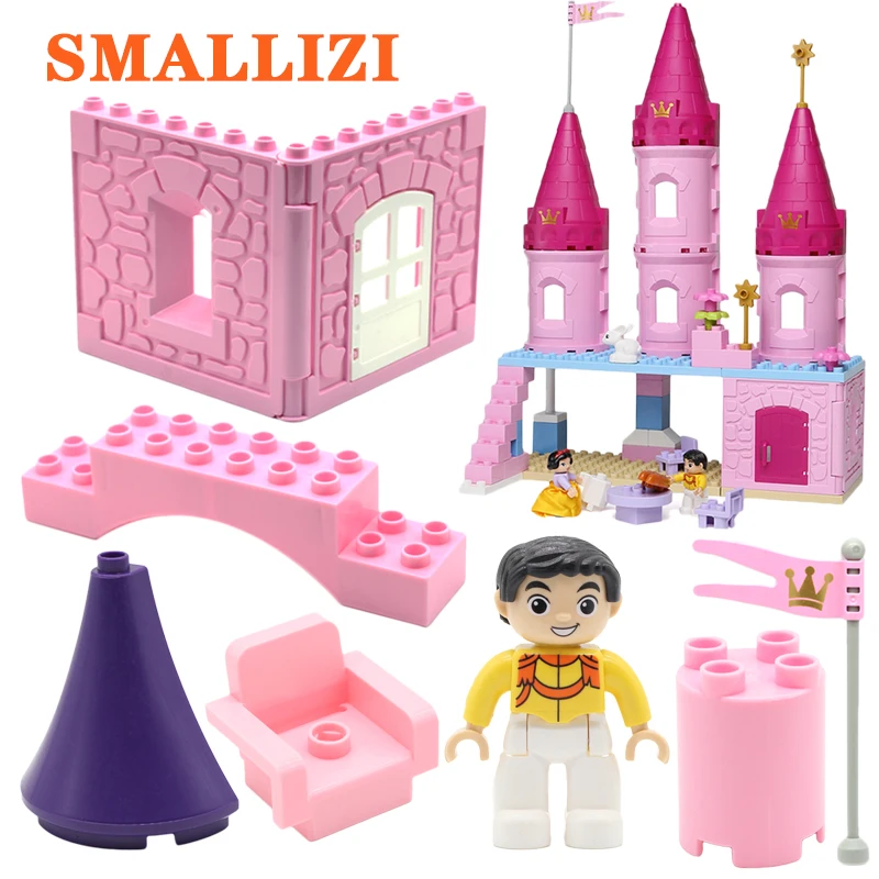 Original Big size Bricks Building Block Pink tower princess castle Accessories DIY Compatible with Duplo Figure Girl's Toys Gift
Original Big size Bricks Building Block Pink tower princess castle Accessories DIY Compatible with Duplo Figure Girl's Toys Gift