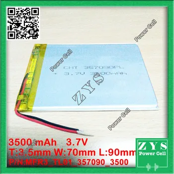 357090 3.7V 3500mah Lithium polymer Battery with Protection Board For PDA Tablet PCs Digital Products 3.5x70x90mm
357090 3.7V 3500mah Lithium polymer Battery with Protection Board For PDA Tablet PCs Digital Products 3.5x70x90mm