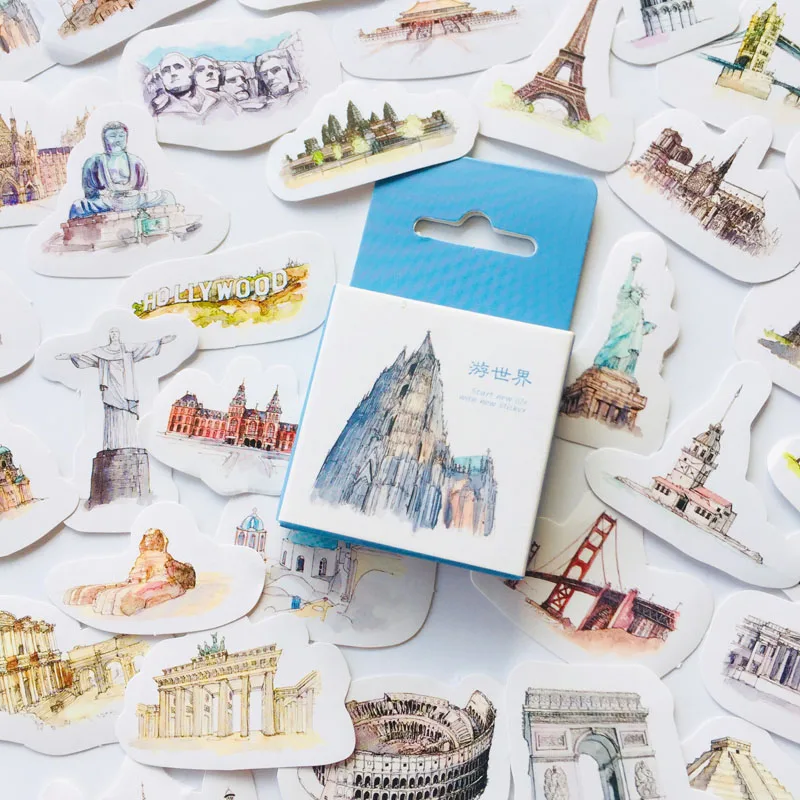 45pcs /Box World Famous Buildings Adhesive Diary Album Decoration DIY Stickers Stick Label Computer Notebook Decor
45pcs /Box World Famous Buildings Adhesive Diary Album Decoration DIY Stickers Stick Label Computer Notebook Decor