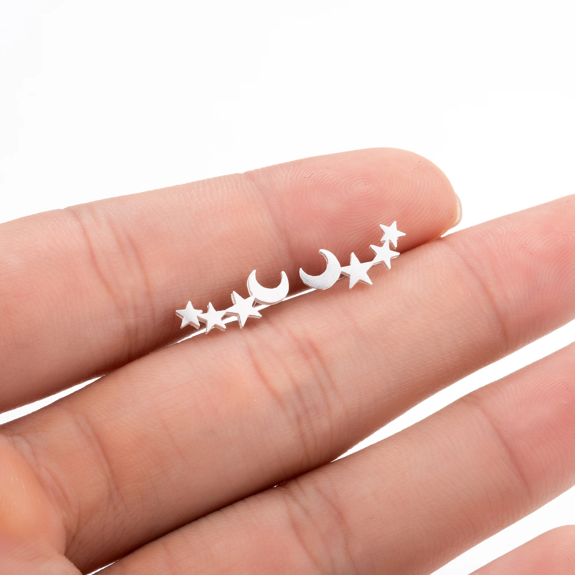 Punk Moon Star Ear Climber Tiny Star Moon Stud Earrings Everyday Jewelry Birthday Gift Pendientes
Punk Moon Star Ear Climber Tiny Star Moon Stud Earrings Everyday Jewelry Birthday Gift Pendientes
