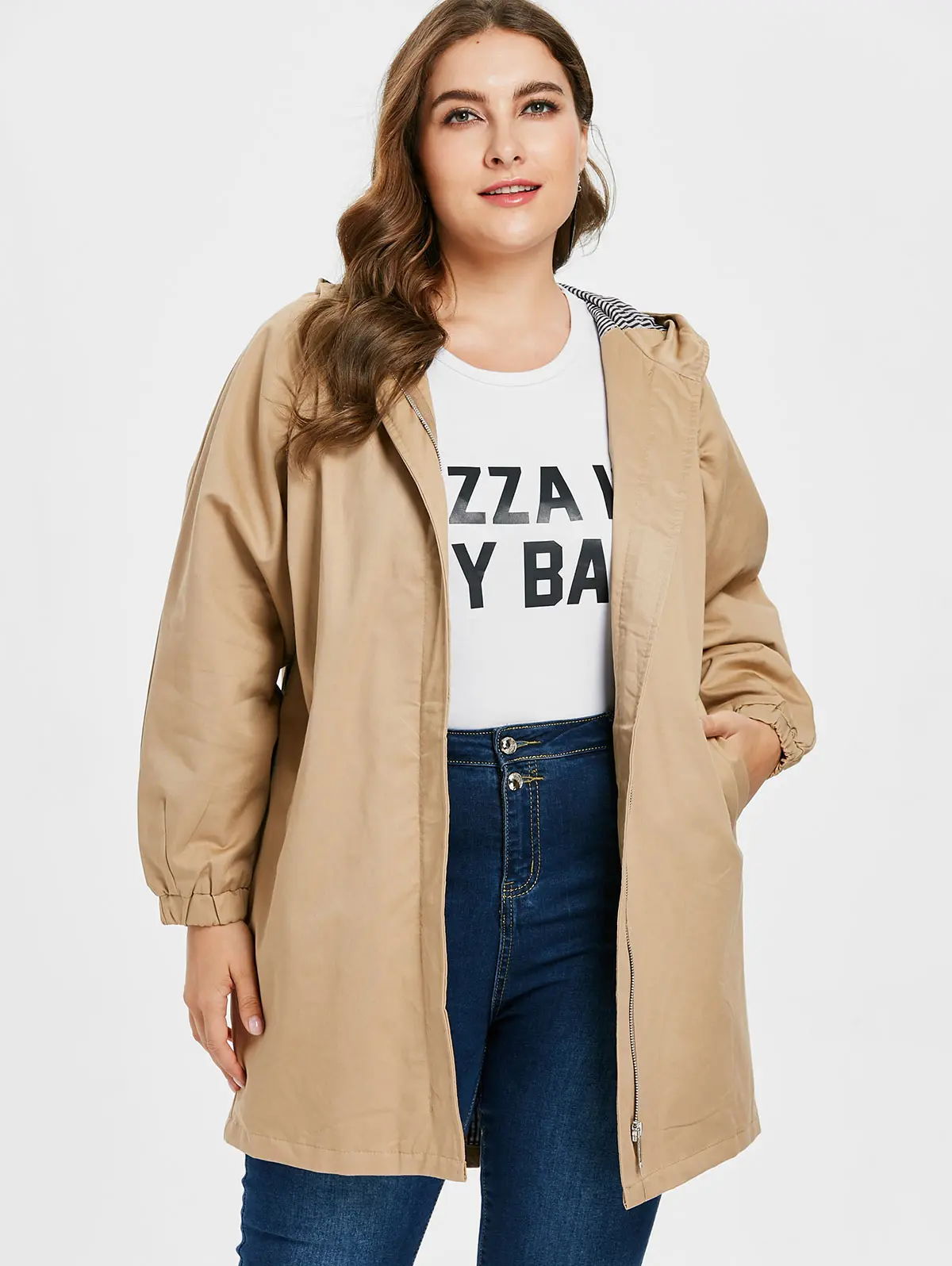 Wipalo Large Size XL-3XL Women Coat Jacket Spring Autumn Plus Size Hooded Windbreaker Lightweight Raincoat Outwear
Wipalo Large Size XL-3XL Women Coat Jacket Spring Autumn Plus Size Hooded Windbreaker Lightweight Raincoat Outwear