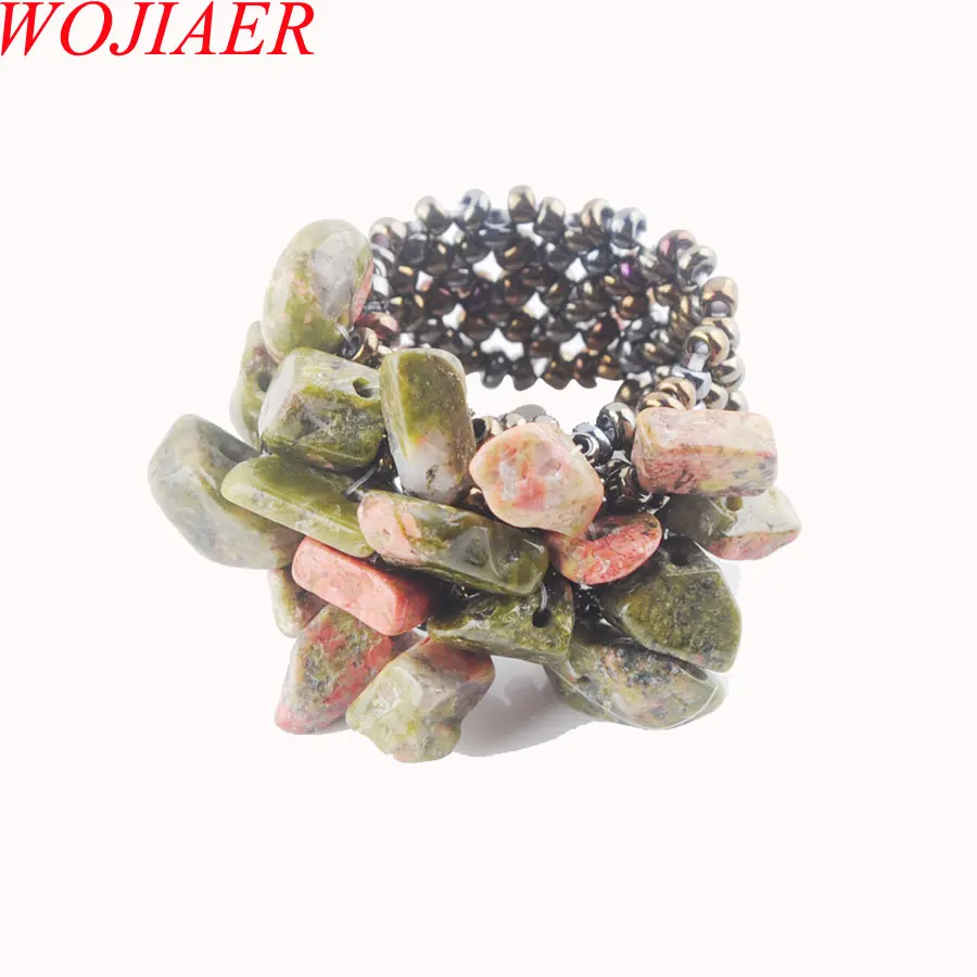 WOJIAER Natural Unakite Jaspers Gem Stone Ring For Lady Labradoirte Stretch Austrian Finger Rings Jewellery PJ3037
WOJIAER Natural Unakite Jaspers Gem Stone Ring For Lady Labradoirte Stretch Austrian Finger Rings Jewellery PJ3037
