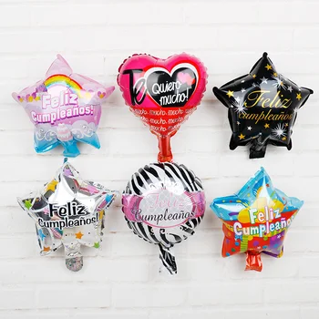 Spanish Happy Birthday Foil Balloons 30pcs Feliz Cumpleanos Love Star Heart Globos Child Birthday Party Decorations Air Ballon
Spanish Happy Birthday Foil Balloons 30pcs Feliz Cumpleanos Love Star Heart Globos Child Birthday Party Decorations Air Ballon