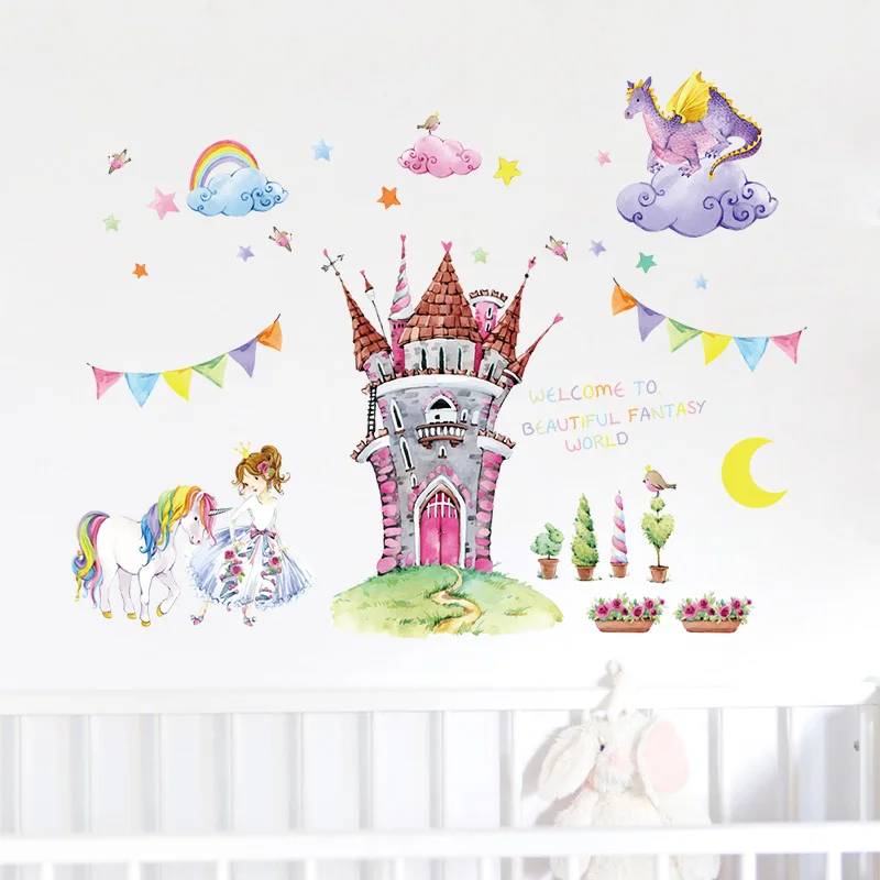 Cartoon Castle Bedroom Nursery Kids Girl Room Vinyl Eco-friendly Removable Wall Stickers Decoration Art Mural Decals dc12
Cartoon Castle Bedroom Nursery Kids Girl Room Vinyl Eco-friendly Removable Wall Stickers Decoration Art Mural Decals dc12