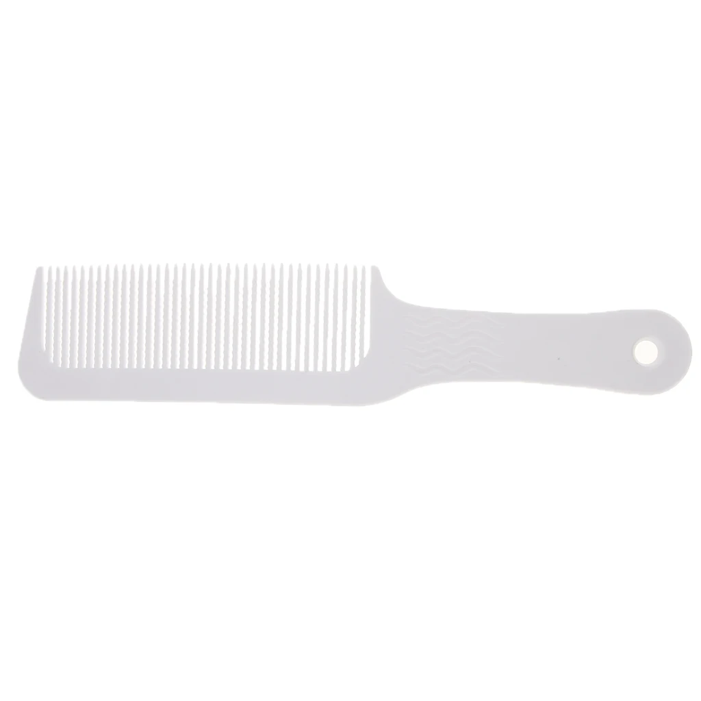 2 Pieces 9.3 inch Flat Top Clipper Comb Finely Waved Teeth Barber Salon Hair Cut Styling Comb - White Black Heat-Resistant