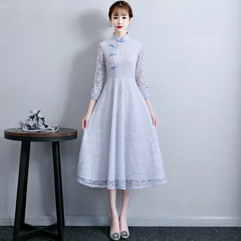 Fashion Lace Qipao Korean Short Sleeve Cheongsam Goddess Summer Traditional Modern Chinese Wedding Dress Women China Qi Pao
Fashion Lace Qipao Korean Short Sleeve Cheongsam Goddess Summer Traditional Modern Chinese Wedding Dress Women China Qi Pao