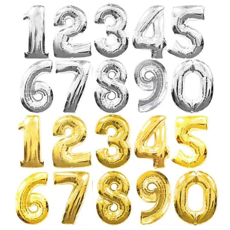 32 inches large Gold Silver Number Foil Balloons Digit air Ballons Birthday Party Wedding Decor Air Baloons Event Party Supplies
32 inches large Gold Silver Number Foil Balloons Digit air Ballons Birthday Party Wedding Decor Air Baloons Event Party Supplies