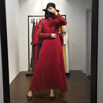 Middle Eastern ethnic style large size long-sleeved knee-length dress summer dress Muslim ladies temperament Slim chiffon robe
Middle Eastern ethnic style large size long-sleeved knee-length dress summer dress Muslim ladies temperament Slim chiffon robe