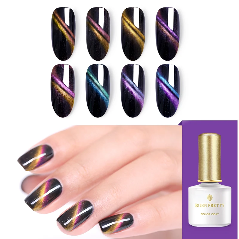 

BORN PRETTY 6ml 3D Cat Eyes Nail Gel Chameleon Shimmer Polish Magnetic Soak Off Nail UV Gel Lacquer Varnish Black Base Needed