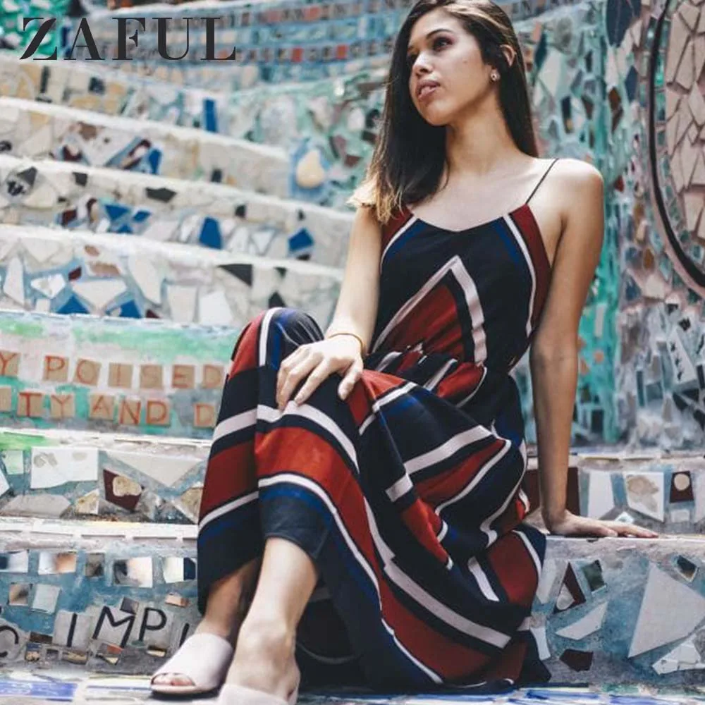 ZAFUL Striped Beach Dress Women Sexy Sleeveless Spaghetti Strap Midi A Line Summer Party Dress Casual Sundress Vestidos 2019
ZAFUL Striped Beach Dress Women Sexy Sleeveless Spaghetti Strap Midi A Line Summer Party Dress Casual Sundress Vestidos 2019
