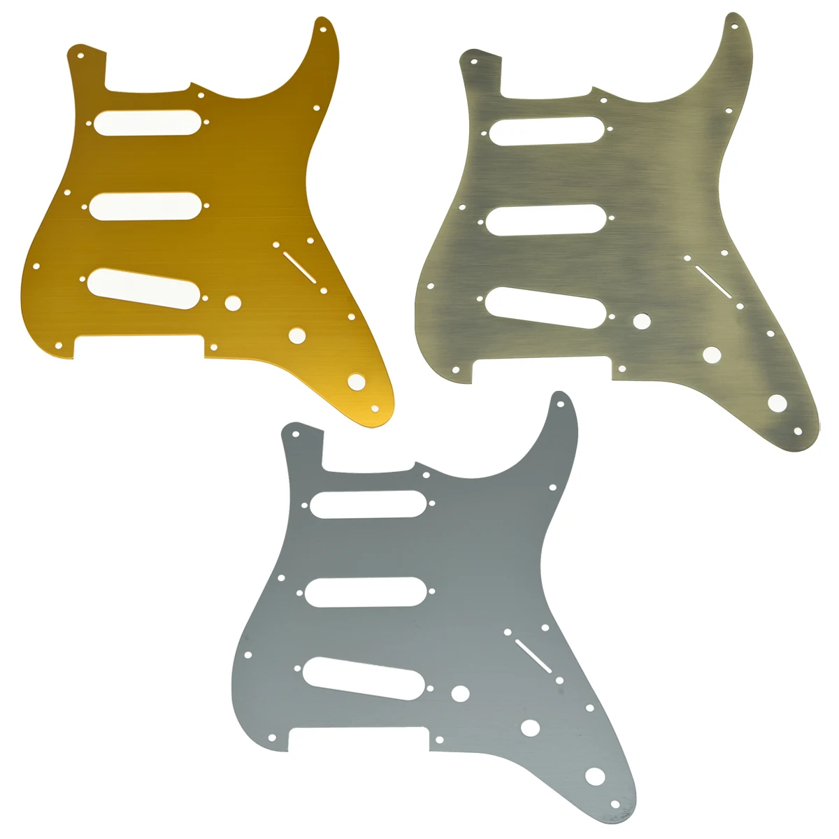 KAISH 11 Hole ST Strat SSS металлическая Гитара Pickguard алюминиевая пластина для скраба