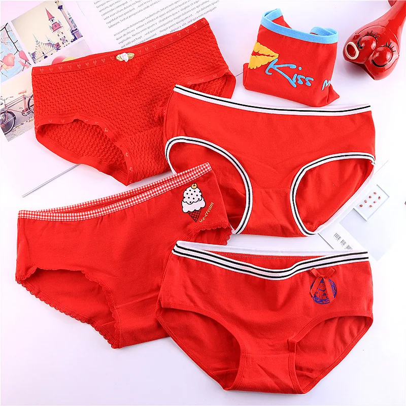 2019 girls underwear 4pc/bag cotton low waist briefs ladies young student panties Teenagers 5style lovely intimate red new year
2019 girls underwear 4pc/bag cotton low waist briefs ladies young student panties Teenagers 5style lovely intimate red new year