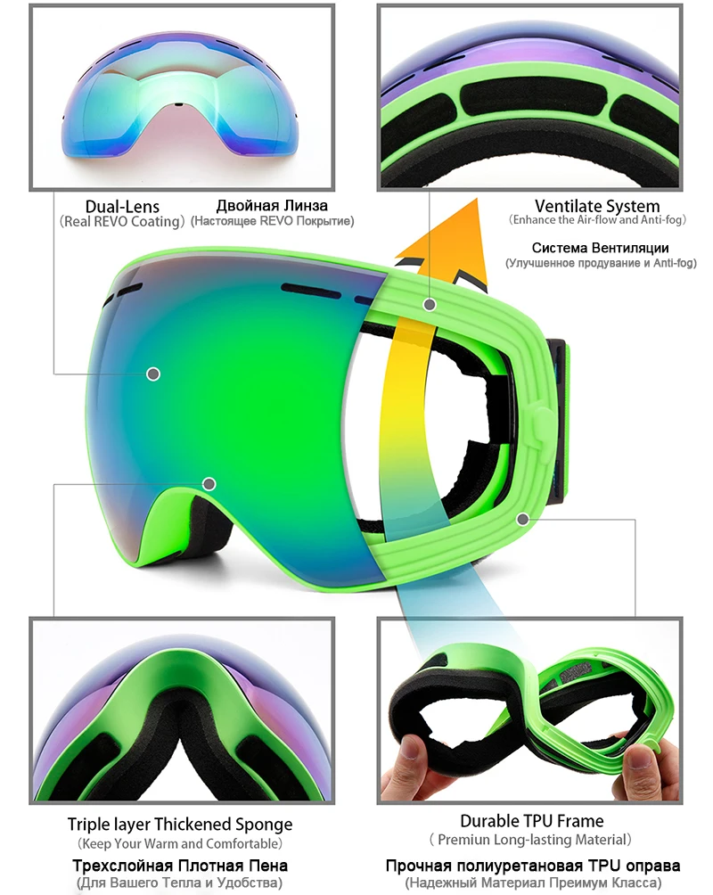 over glasses ski goggles