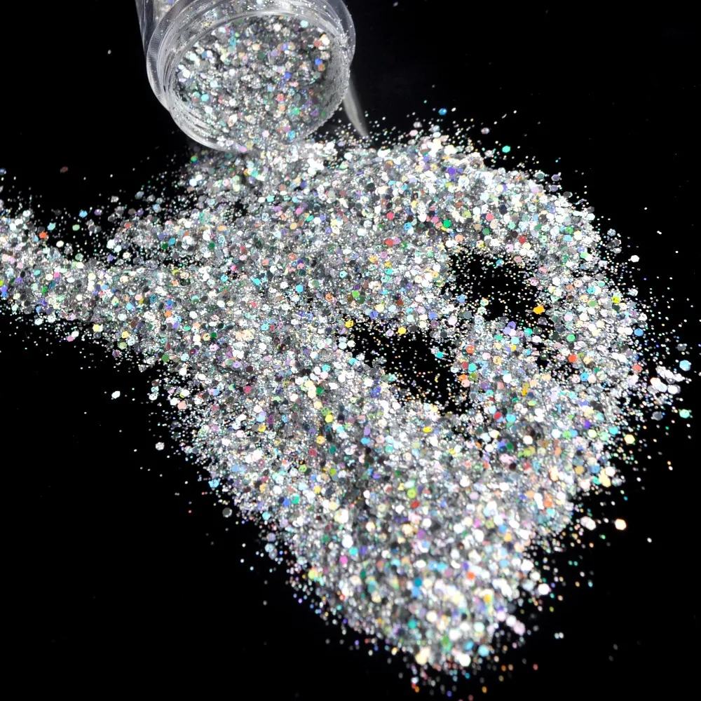 Holographic Silver Nail Glitter Power Mix Size Acrylic Glitter Powder Color Shiny Manicure Dust in jar 288
Holographic Silver Nail Glitter Power Mix Size Acrylic Glitter Powder Color Shiny Manicure Dust in jar 288