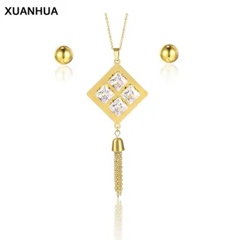 XUANHUA Stainless Steel Jewelry Woman Vogue 2019 For Lovers Ethnic Pendant Necklace Earrings Fine Jewelry Sets Accessories
XUANHUA Stainless Steel Jewelry Woman Vogue 2019 For Lovers Ethnic Pendant Necklace Earrings Fine Jewelry Sets Accessories