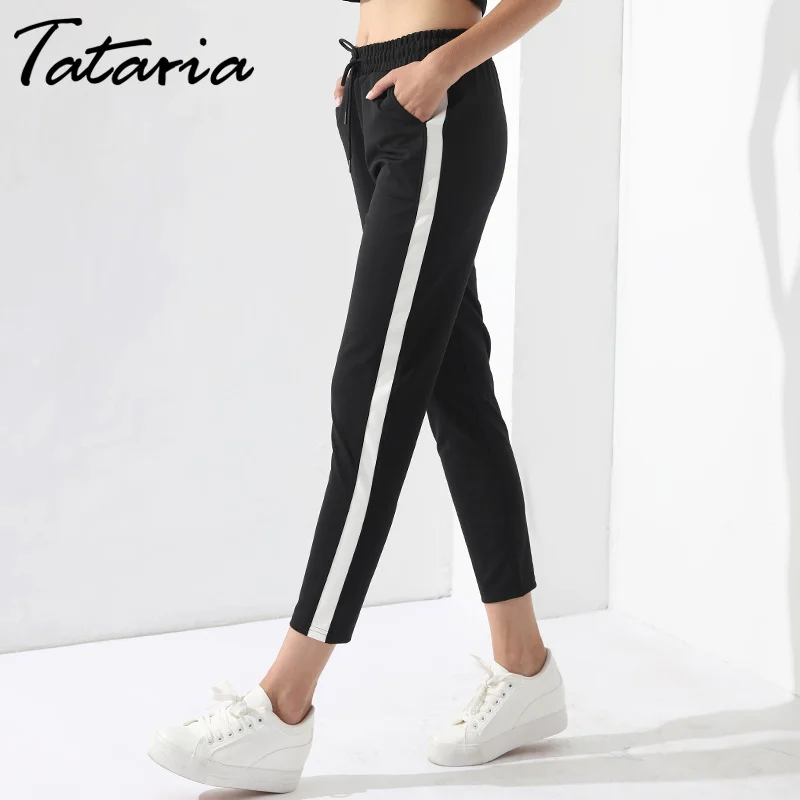 Tataria Striped Harem Pants Women Pencil Black Causal High Waist Women Pants Capri Elastic Waist Loose Trousers Pantalon Femme
Tataria Striped Harem Pants Women Pencil Black Causal High Waist Women Pants Capri Elastic Waist Loose Trousers Pantalon Femme