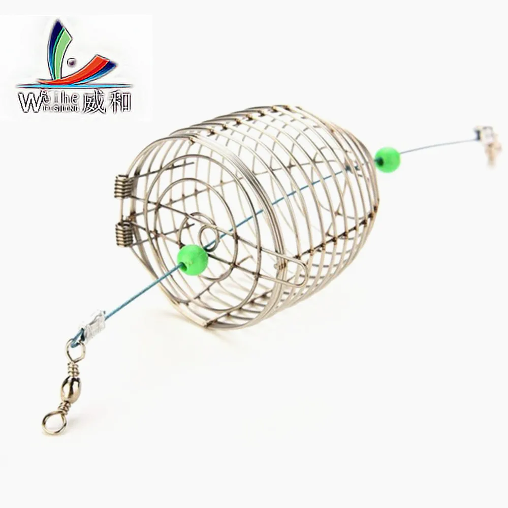 1Pcs 3 Kinds Size Stainless Steel Wire Trap Snare Pit Cage Small Fish Baits Round Basket Tray Fishing Tackle Tools For | Спорт и