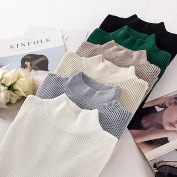 On sale 2018 autumn winter Women sweater high elastic Solid Turtleneck sweater women slim sexy tight Bottoming Knitted Pullovers
On sale 2018 autumn winter Women sweater high elastic Solid Turtleneck sweater women slim sexy tight Bottoming Knitted Pullovers
