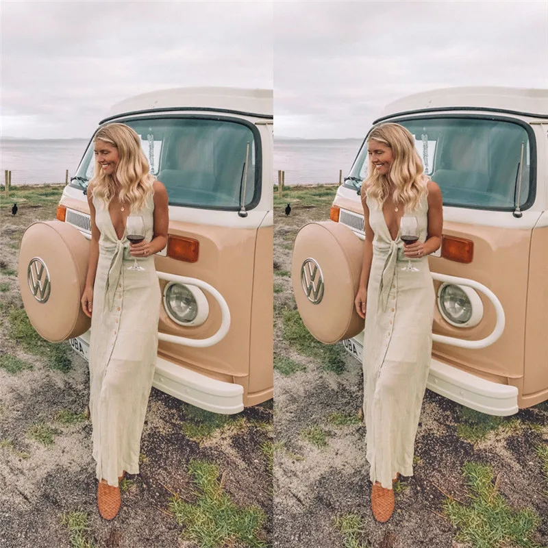 Fashion Design Dress Women's High Quality Retro Sleeveless Bandage Dress Knee Length Boho Long Dress Sexy Sundress Vestidos
Fashion Design Dress Women's High Quality Retro Sleeveless Bandage Dress Knee Length Boho Long Dress Sexy Sundress Vestidos