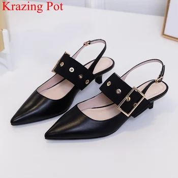 Krazing Pot big size cow leather classic pointed toe back strap fashion runway women sandals shallow elegant summer shoes L30
Krazing Pot big size cow leather classic pointed toe back strap fashion runway women sandals shallow elegant summer shoes L30