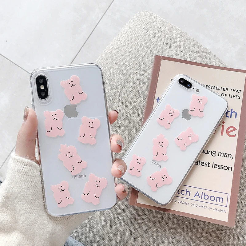 Cute Cartoon pink candy bear Phone Cases For iphone X case Thick Transparent Silicon Cover For iphone6 6s 7 8plus XR XS MAX XS
Cute Cartoon pink candy bear Phone Cases For iphone X case Thick Transparent Silicon Cover For iphone6 6s 7 8plus XR XS MAX XS