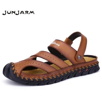 JUNJARM New Fashion Summer Beach Breathable Men Sandals Genuine Leather Men's Sandal Man Causal Shoes Plus Size 38-45
JUNJARM New Fashion Summer Beach Breathable Men Sandals Genuine Leather Men's Sandal Man Causal Shoes Plus Size 38-45