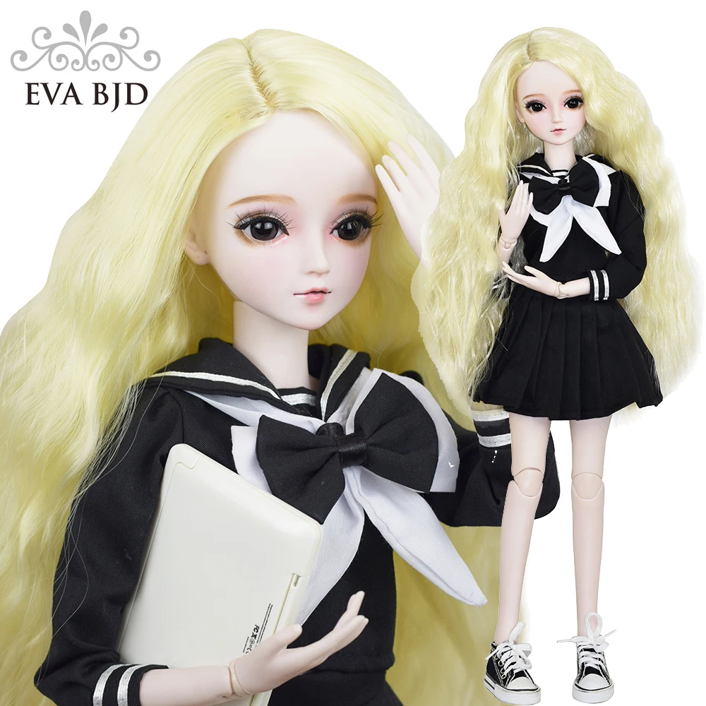 22" BJD Full Set + Makeup Handmade EVA BJD School Girl 1/3 BJD Doll SD Doll jointed dolls + Accessories Cake Doll Toy Model
22" BJD Full Set + Makeup Handmade EVA BJD School Girl 1/3 BJD Doll SD Doll jointed dolls + Accessories Cake Doll Toy Model
