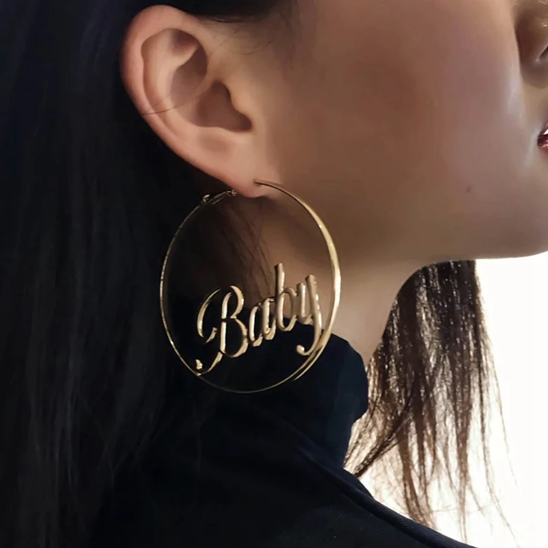 New Big Baby Earrings Fashion Hip Hop Gold Color Alloy Letter Femme Dangle Drop Earrings Brincos Jewelry Accessory For Women
New Big Baby Earrings Fashion Hip Hop Gold Color Alloy Letter Femme Dangle Drop Earrings Brincos Jewelry Accessory For Women