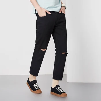 Mark Fairwhale 2019 spring summer cotton causal fashion zipper slim microelastic ankle length Shredded black jeans 718221022032
Mark Fairwhale 2019 spring summer cotton causal fashion zipper slim microelastic ankle length Shredded black jeans 718221022032