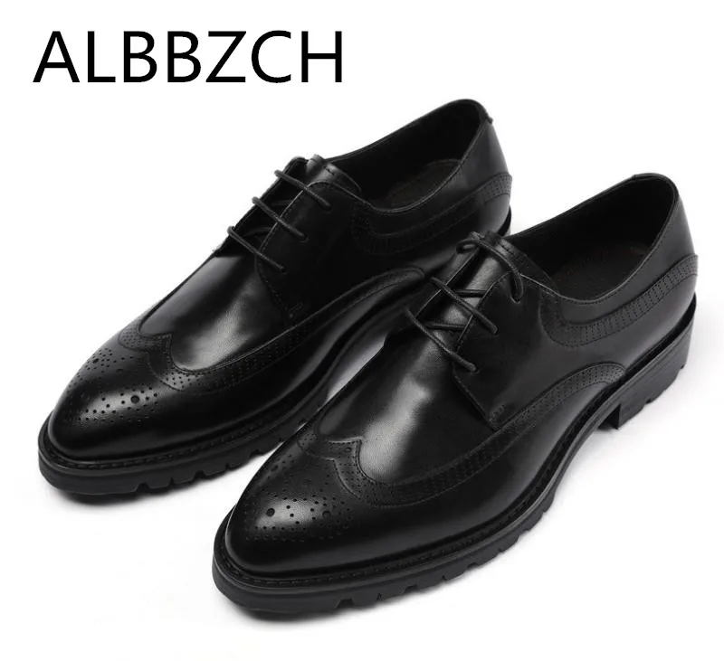Men Brogue Genuine Leather Dress Shoes Men's Height Increase Wedding Shoes Men England Trend Comfortable Work Shoes Size 38-44
Men Brogue Genuine Leather Dress Shoes Men's Height Increase Wedding Shoes Men England Trend Comfortable Work Shoes Size 38-44