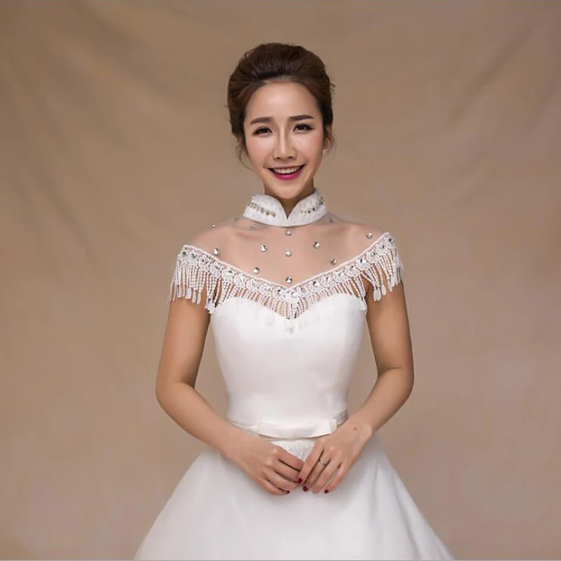 Luxury bridal necklace lace crystal Pearls high-necked Fashion Bridal Jacket Boleros for Wedding Bride 2018 Wedding Jacket
Luxury bridal necklace lace crystal Pearls high-necked Fashion Bridal Jacket Boleros for Wedding Bride 2018 Wedding Jacket