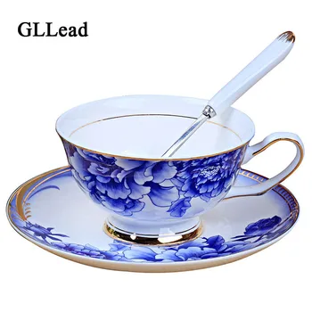 GLLead Chinese Style Blue And White Porcelain Tea Cup And Saucer Top Grade Ceramic Coffee Cups China Celadon Teacup Set
GLLead Chinese Style Blue And White Porcelain Tea Cup And Saucer Top Grade Ceramic Coffee Cups China Celadon Teacup Set