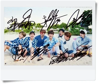 

signed Bangtan Boys autographed group photo 6 inches SUMMER free shipping K-POP 092017b