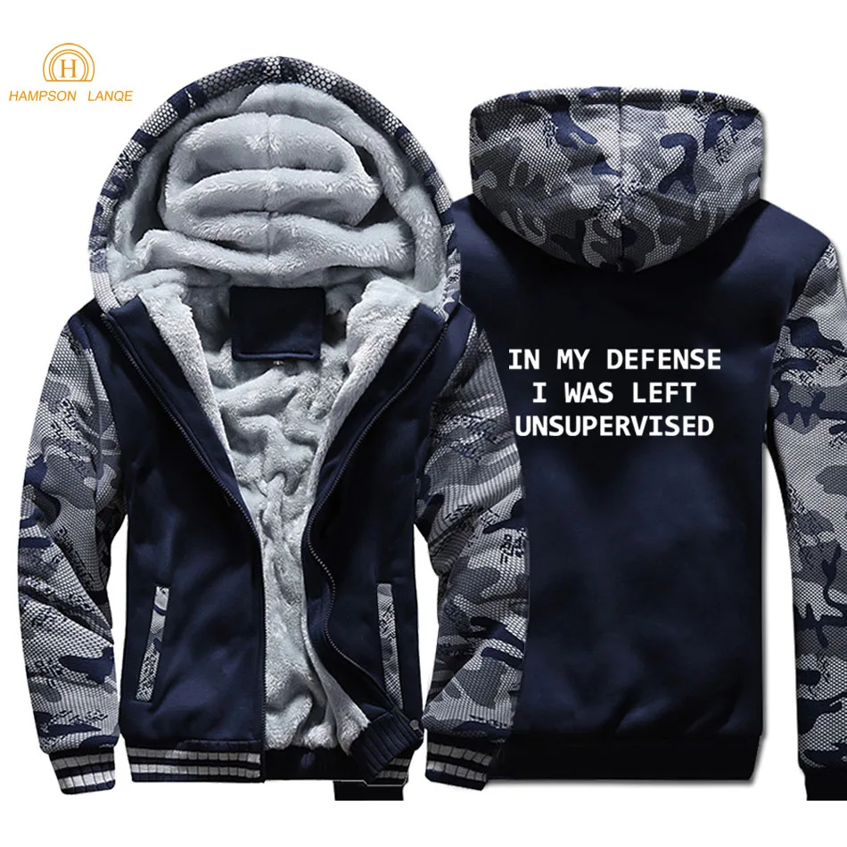 Hip Hop Hoodies In My Defense I Was Left Unsupervised 2019 Winter Punk Style Camouflage Men Jackets Coat Casual Sweatshirts
Hip Hop Hoodies In My Defense I Was Left Unsupervised 2019 Winter Punk Style Camouflage Men Jackets Coat Casual Sweatshirts