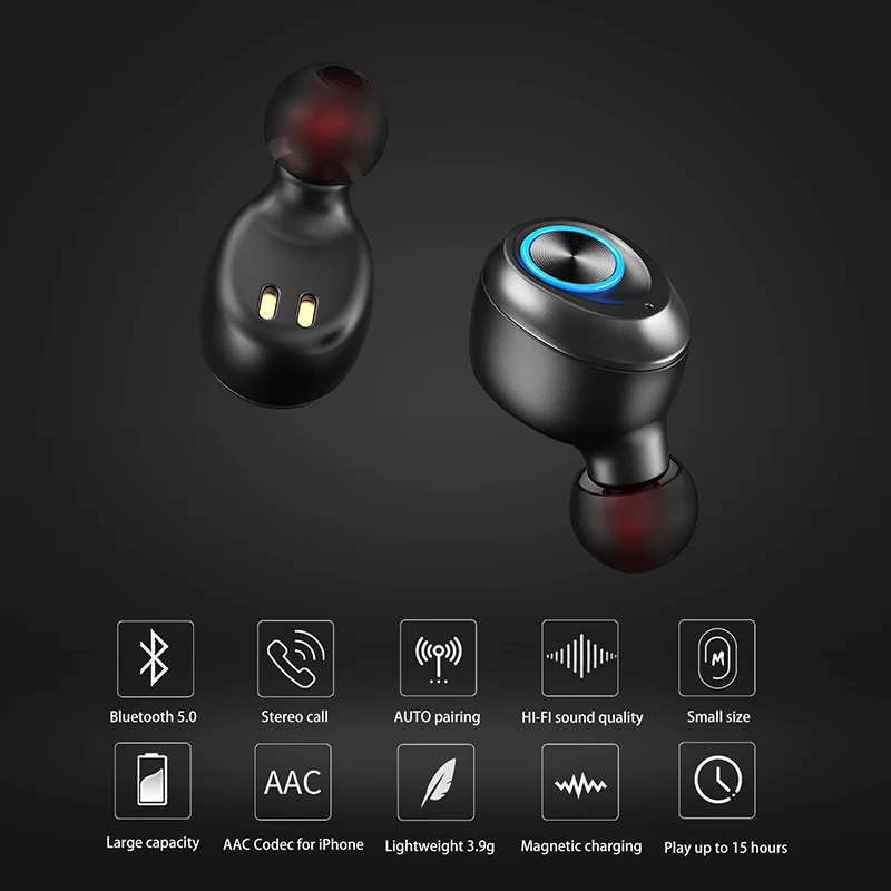 Image of function Anomoibuds earphones with charging box. Anomoibuds headphones with charging box Foto of function Anomoibuds earphones with charging box. Anomoibuds headphones with charging box