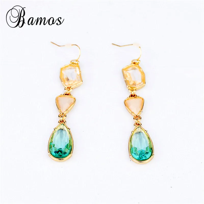 Bamos Sparkling Green Crystal Water Drop Earrings For Women Fashion Gold Color Long Dangle Earrings Wedding Jewelry Gift SMT1280
Bamos Sparkling Green Crystal Water Drop Earrings For Women Fashion Gold Color Long Dangle Earrings Wedding Jewelry Gift SMT1280