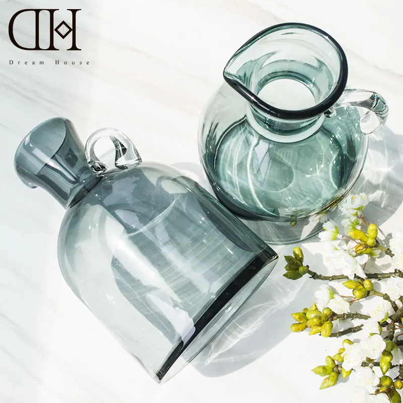 Image DH Luxury europe traditional Glass Vase home furnishing decoration Flower glass flower bottle wedding decoration gift