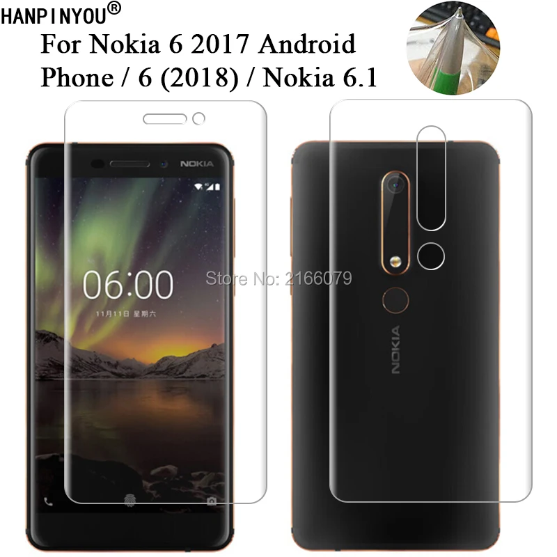 For Nokia 6.1 / 6 (2018) 2nd Nokia6 Soft TPU Front Back Full Cover Screen Protector Transparent Protective Film + Clean Tools 
For Nokia 6.1 / 6 (2018) 2nd Nokia6 Soft TPU Front Back Full Cover Screen Protector Transparent Protective Film + Clean Tools