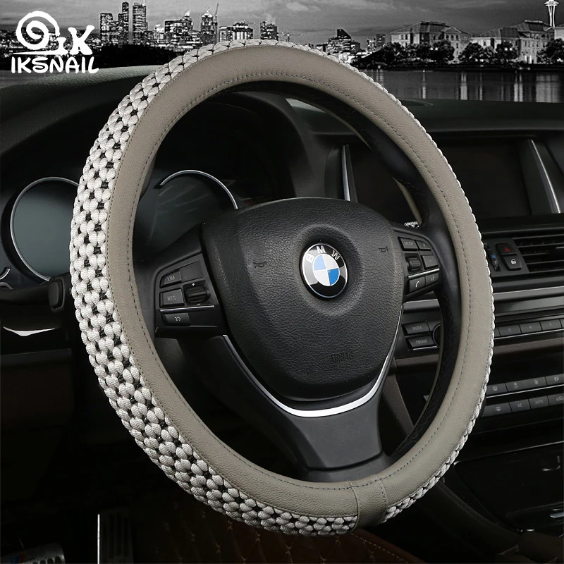 IKSNAIL Hand-made Steering Wheel Cover Non-slip Sweat-absorbent New Protective Case Ice Silk Four Seasons Steering-wheel Covers
IKSNAIL Hand-made Steering Wheel Cover Non-slip Sweat-absorbent New Protective Case Ice Silk Four Seasons Steering-wheel Covers