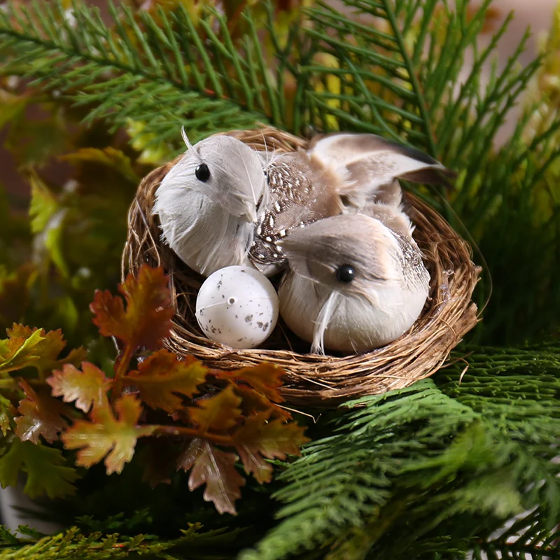 Christmas Decoration Bird Nest Decorative Mini Bird Artificial Foam Feather Bird with Two Eggs DIY Craft Supplies Wedding Favor 
Christmas Decoration Bird Nest Decorative Mini Bird Artificial Foam Feather Bird with Two Eggs DIY Craft Supplies Wedding Favor