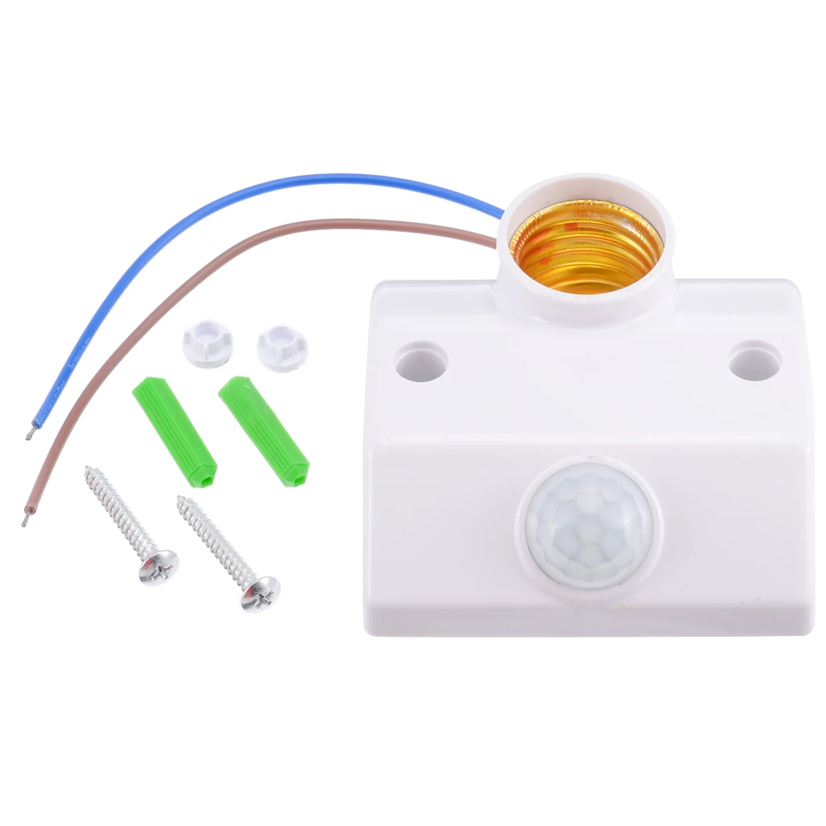 Mayitr E27 PIR Infrared Motion Sensor LED Light Lamp Holder Control Switch with Screws Lighting Luminaire Base