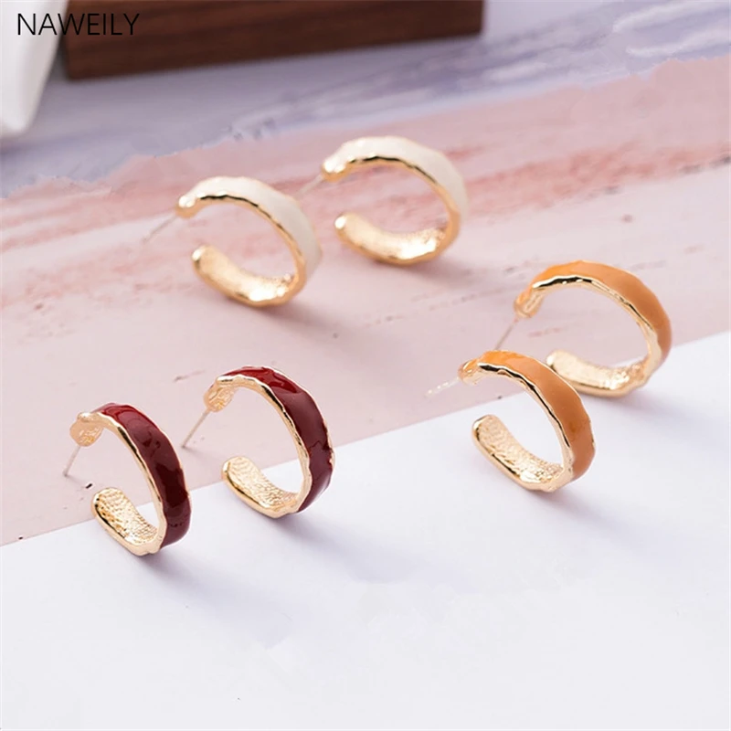 Simple Letter C Earrings Chic Red White Orange Round Enamel Stud Earring Silver Pins Korean Earrings For Pendientes Women
Simple Letter C Earrings Chic Red White Orange Round Enamel Stud Earring Silver Pins Korean Earrings For Pendientes Women