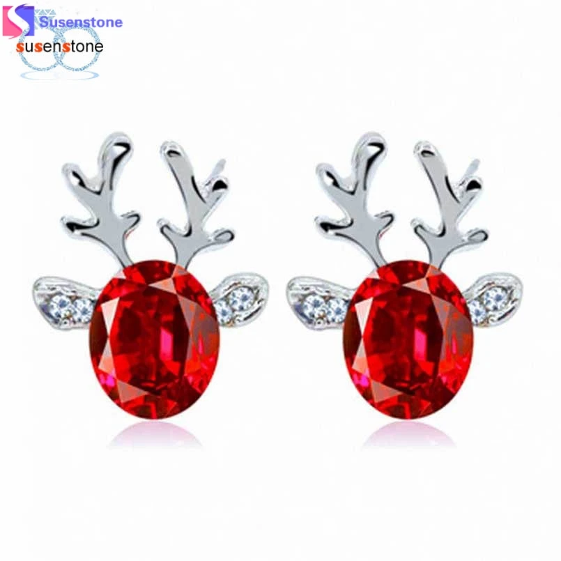 SUSENSTONE Crystal Earrings luxury three dimensional Christmas reindeer earing #4-5
SUSENSTONE Crystal Earrings luxury three dimensional Christmas reindeer earing #4-5