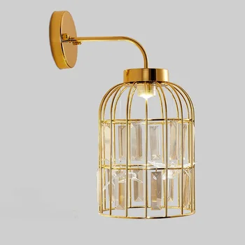 modern birdcage crystal wall lamp bedside lamp Nordic designer living room aisle gold lighting wall light ZA81550
modern birdcage crystal wall lamp bedside lamp Nordic designer living room aisle gold lighting wall light ZA81550