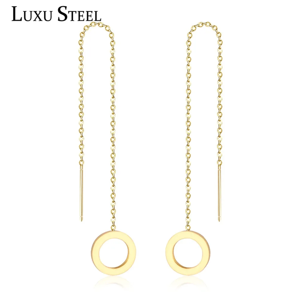 LUXUSTEEL New Gold/Silver Ear Line Stainless Steel Drop Earrings For Women Fashion Anti-allergic tassel Jewelry Female Gift
LUXUSTEEL New Gold/Silver Ear Line Stainless Steel Drop Earrings For Women Fashion Anti-allergic tassel Jewelry Female Gift