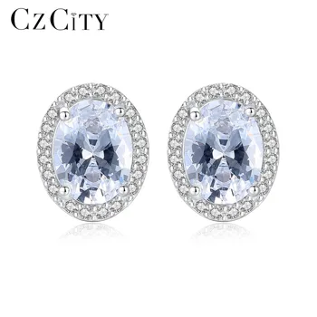 CZCITY Women Genuine 925 Sterling Silver Earrings for Women Big Oval Zircon Stone Luxury Wedding Earring Brand Gift Fine Jewelry
CZCITY Women Genuine 925 Sterling Silver Earrings for Women Big Oval Zircon Stone Luxury Wedding Earring Brand Gift Fine Jewelry