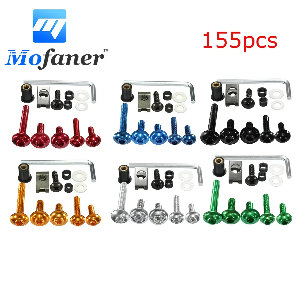 155 Pcs Motorcycle Sportbike Windscreen Fairing Bolts Kit Fastener Clips Screws Black Red Blue Green Silver Gold
155 Pcs Motorcycle Sportbike Windscreen Fairing Bolts Kit Fastener Clips Screws Black Red Blue Green Silver Gold